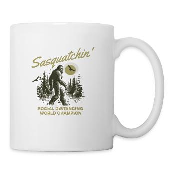 Sasquatchin' Social Distancing World Champion - Coffee/Tea Mug - white - Right