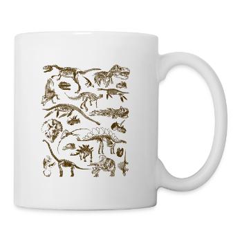 Prehistoric Dinosaur Silhouette Artwork - Coffee/Tea Mug - white - Right