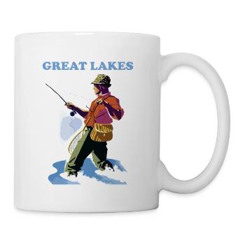 Fishing at Great Lakes - Coffee/Tea Mug - white - Right