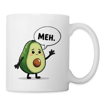 Cute Avocado with Meh Expression - Coffee/Tea Mug - white - Right