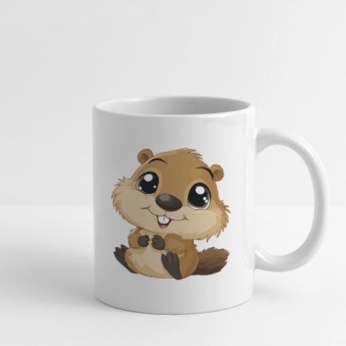 Adorable Cartoon Baby Beaver with Big Eyes - Coffee/Tea Mug