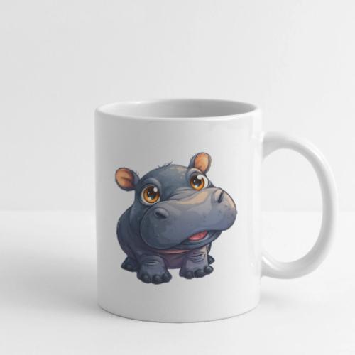 Cute Cartoon Baby Hippo with Big Innocent Eyes - Coffee/Tea Mug