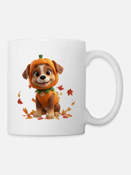 Pumpkin Patch Pup - Coffee/Tea Mug - white