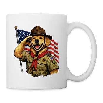 Patriotic Pup Scout Salute - Coffee/Tea Mug - white - Right