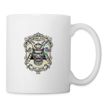 Samurai Pixel Crest Neo Japan - Coffee/Tea Mug - white - Right
