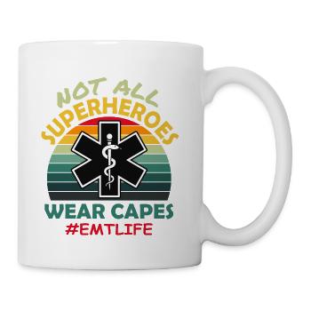Not All EMT Heroes Wear Capes - Coffee/Tea Mug - white - Right