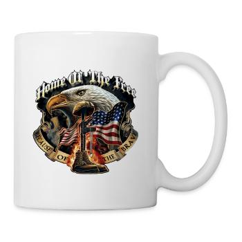 Home of the Brave Eagle Emblem - Coffee/Tea Mug - white - Right