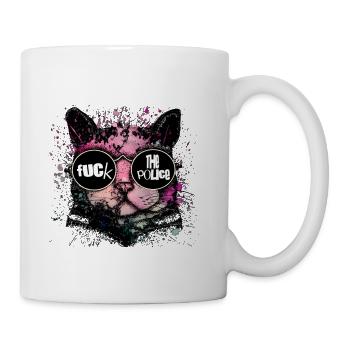 Rebel Cat Neon Splash Glasses - Coffee/Tea Mug - white - Right