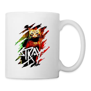 Stray Neon Cat Graffiti - Coffee/Tea Mug - white - Right