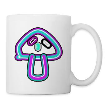 Neon Mushroom Arc - Coffee/Tea Mug - white - Right