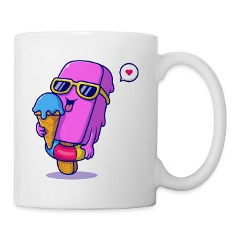 Sunny Pink Ice Pop Mascot - Coffee/Tea Mug - white - Right