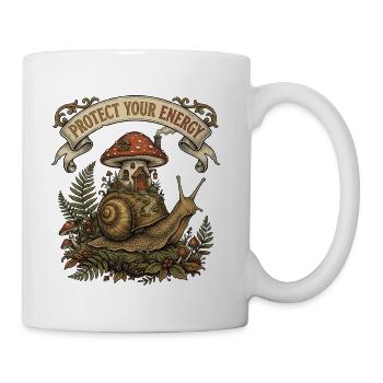 Protect Your Energy Slow Life Snail - Goblincore V - Coffee/Tea Mug - white - Right