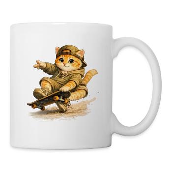 Skate Kitten on Board - Coffee/Tea Mug - white - Right