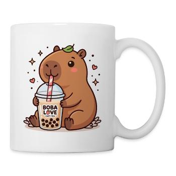 Capybara Sipping Boba Delight - Coffee/Tea Mug - white - Right