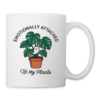 Cute Ghost Emotionally Attached To My Plants - Coffee/Tea Mug - white - Right