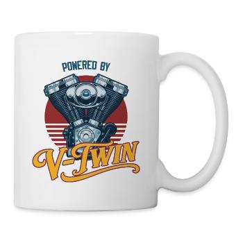 Powered By V-Twin | Biker gifts - Coffee/Tea Mug - white - Right