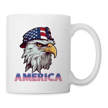 Patriotic Eagle Helmet - Coffee/Tea Mug - white - Right