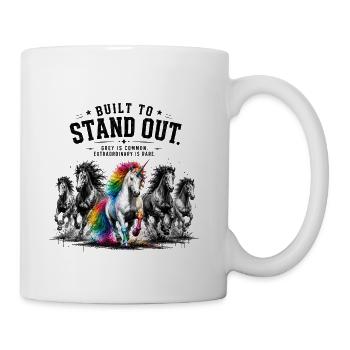 Prismatic Unicorn Leads Wild Stallions - Coffee/Tea Mug - white - Right