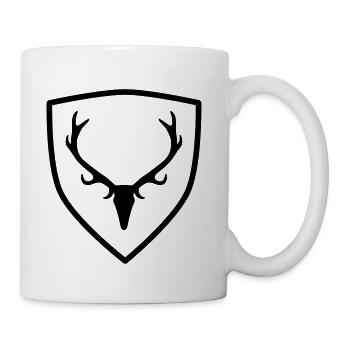 coat of arms with antlers - Coffee/Tea Mug - white - Right