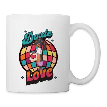 Olivia the Dachshund Doxie Disco Love - Coffee/Tea Mug - white - Right