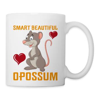 Smart Beautiful Opossum - Coffee/Tea Mug - white - Right