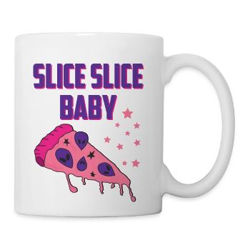 Slice Slice Baby Pizza Alien Ufo - Coffee/Tea Mug - white - Right