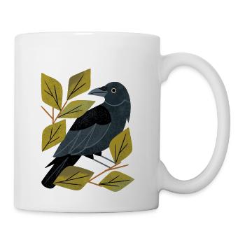 Perching Raven - Coffee/Tea Mug - white - Right