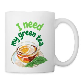 I Need My Green Tea - Coffee/Tea Mug - white - Right