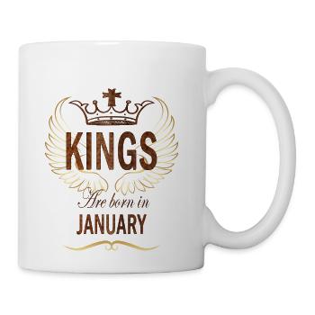 Kings are born in January - Coffee/Tea Mug - white - Right
