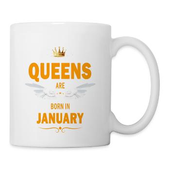 Queens are born in January - Coffee/Tea Mug - white - Right