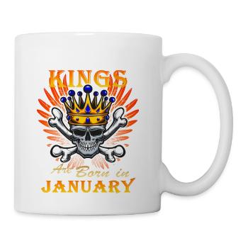 Kings are born in January - Coffee/Tea Mug - white - Right