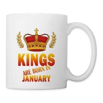 Kings are born in January - Coffee/Tea Mug - white - Right