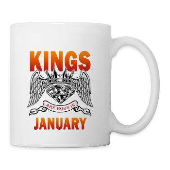 Kings are born in January - Coffee/Tea Mug - white - Right