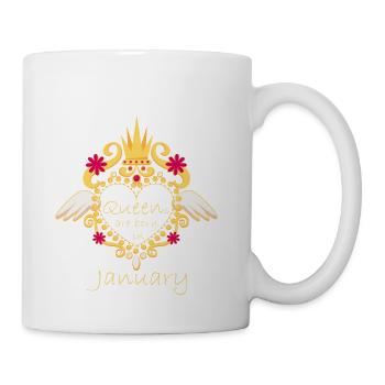 Queens are born in January - Coffee/Tea Mug - white - Right