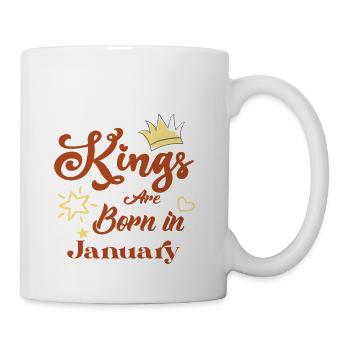 Kings are born in January - Coffee/Tea Mug - white - Right