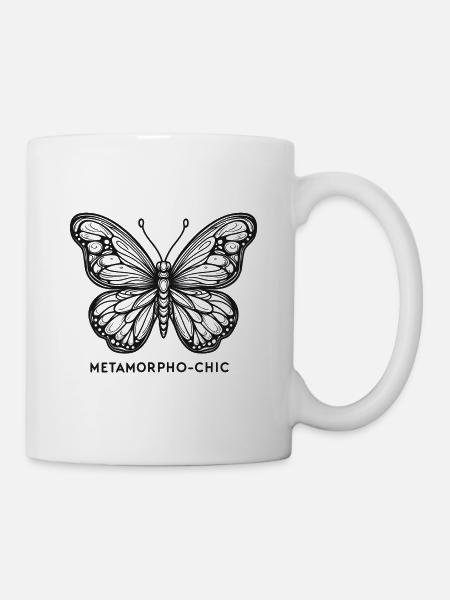 Butterfly: Metamorpho-chic - Coffee/Tea Mug - white