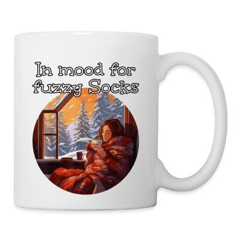 fuzzy Clothes Winter Socks - Coffee/Tea Mug - white - Right