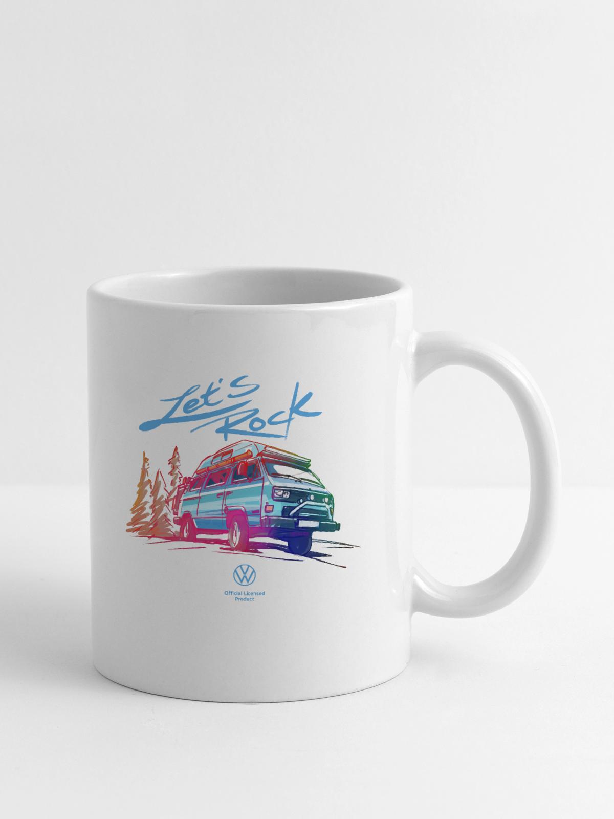 Volkswagen VW Bulli With Logo And Lettering - Coffee/Tea Mug - white - Right