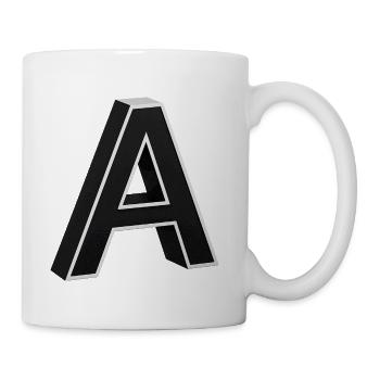 Bold Black and White Letter A Sign - Coffee/Tea Mug - white - Right