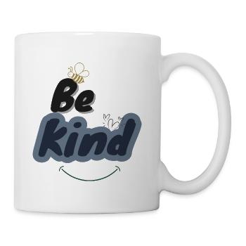 Be Kind – Minimal Positive Quote - Coffee/Tea Mug - white - Right