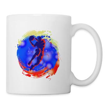 Neon Splash Dunk Silhouette - Coffee/Tea Mug - white - Right