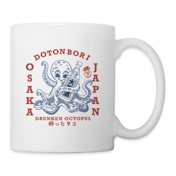 Drunken Octopus with Sake Bottle - Coffee/Tea Mug - white - Right