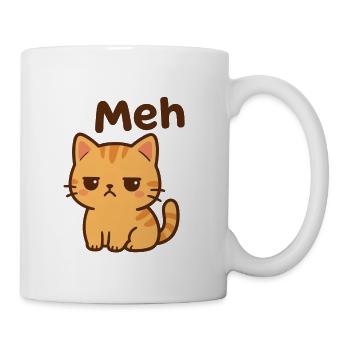 Cute Unimpressed Orange Kitten "Meh" - Coffee/Tea Mug - white - Right
