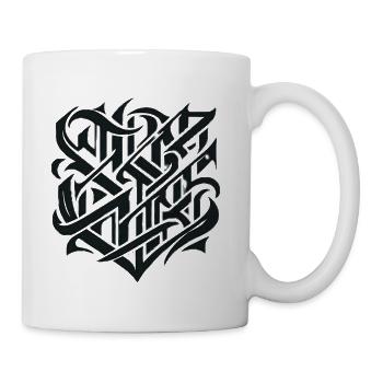Interwoven Glyphs Knotwork - Coffee/Tea Mug - white - Right
