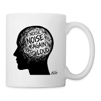 Mental Noise - Overload Conceptual Head Art - Coffee/Tea Mug - white - Right