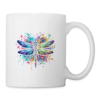 Earth Day Beautiful Dragonfly Gift Watercolor Art  - Coffee/Tea Mug - white - Right