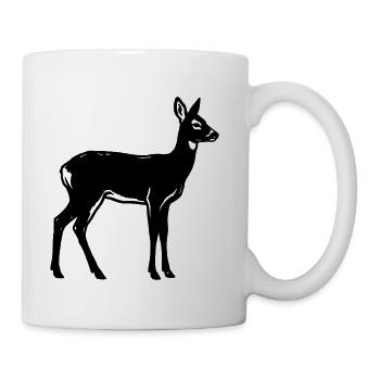 Deer Silhouette Hunter Hunting Club Forestry - Coffee/Tea Mug - white - Right