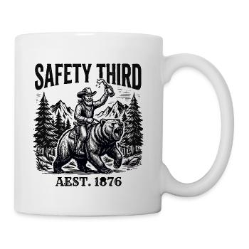 Bear Rider Lumberjack: Safety Third - Coffee/Tea Mug - white - Right
