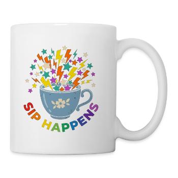 Sip Happens Cupburst - Coffee/Tea Mug - white - Right