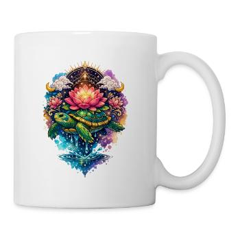 Mystical Lotus Turtle Celestial Fantasy Art - Coffee/Tea Mug - white - Right